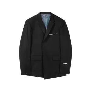 Black Customized Metal Single Buckle Suit
