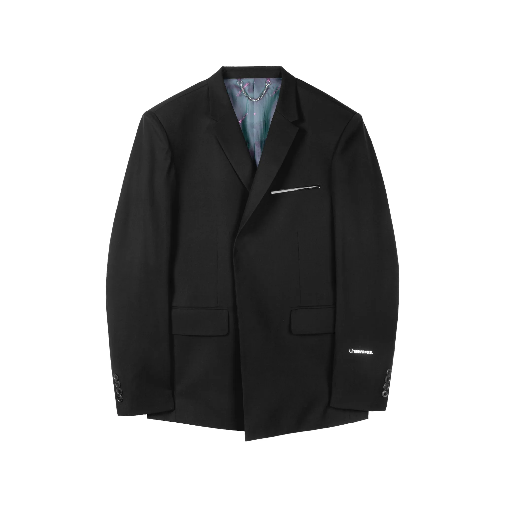 Black Customized Metal Single Buckle Suit