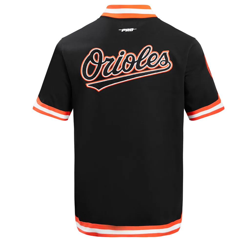 MLB BALTIMORE ORIOLES CLASSIC MEN'S WARM UP JACKET (BLACK/ORANGE)