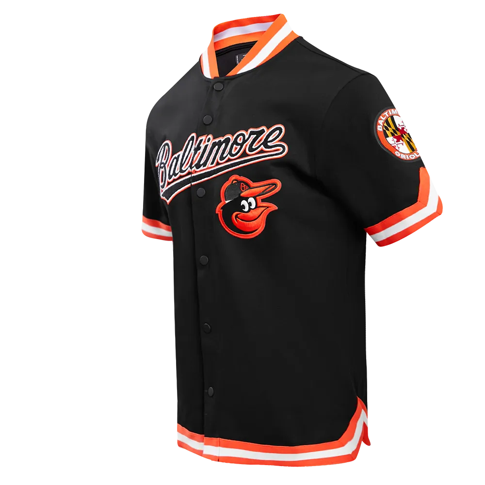 MLB BALTIMORE ORIOLES CLASSIC MEN'S WARM UP JACKET (BLACK/ORANGE)