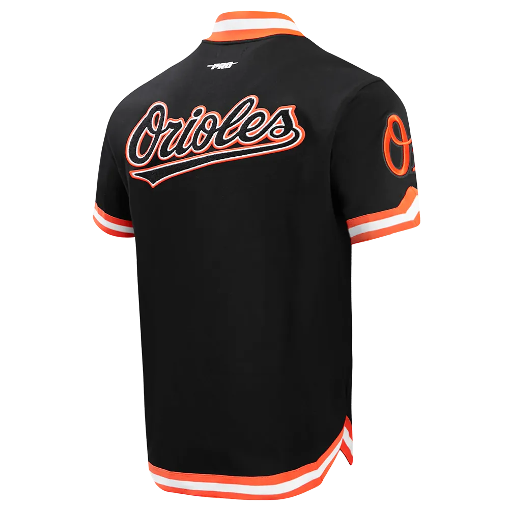 MLB BALTIMORE ORIOLES CLASSIC MEN'S WARM UP JACKET (BLACK/ORANGE)