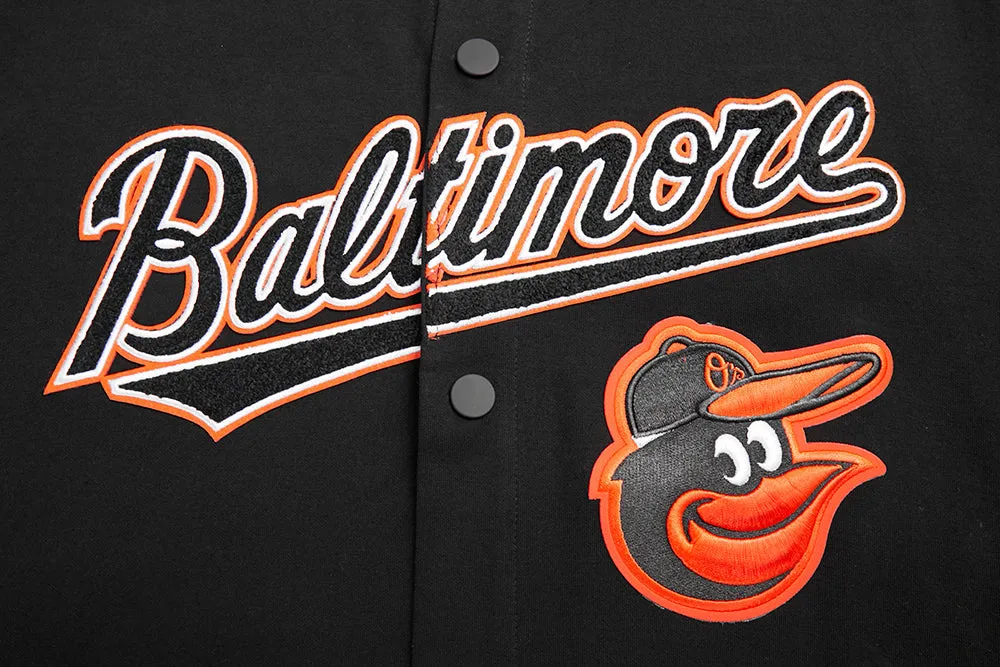 MLB BALTIMORE ORIOLES CLASSIC MEN'S WARM UP JACKET (BLACK/ORANGE)