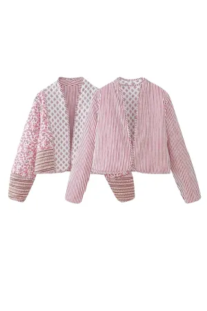 'Nat' Paisley Striped Pattern Reversible Jacket