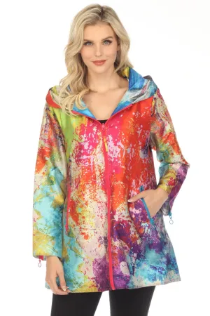 UBU Clothing Co. Ibiza/Love Struck Hooded Reversible Zip Front Parisian Coat 21159PP